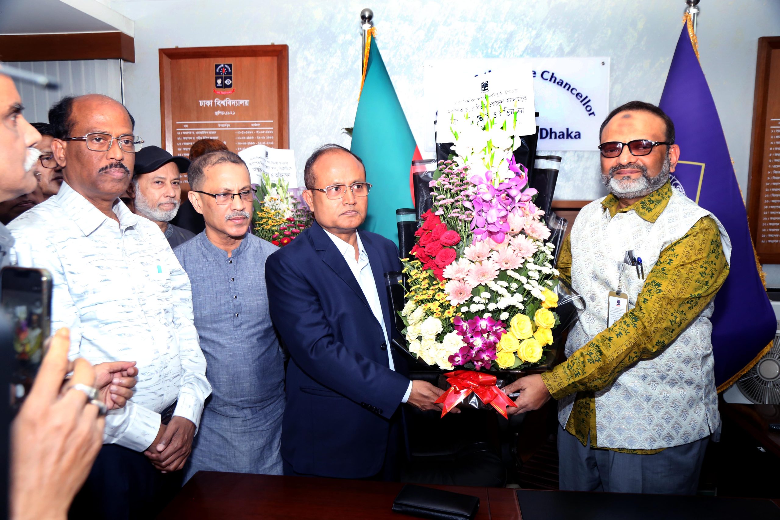 Professor Dr. ABM Obaidul Islam joins as the new Vice-Chancellor of DU. Request to refrain from sending floral greetings