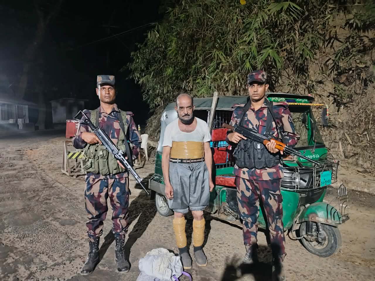A person was arrested with 3 kg of marijuana during a search at a check post in Naikshongchhari