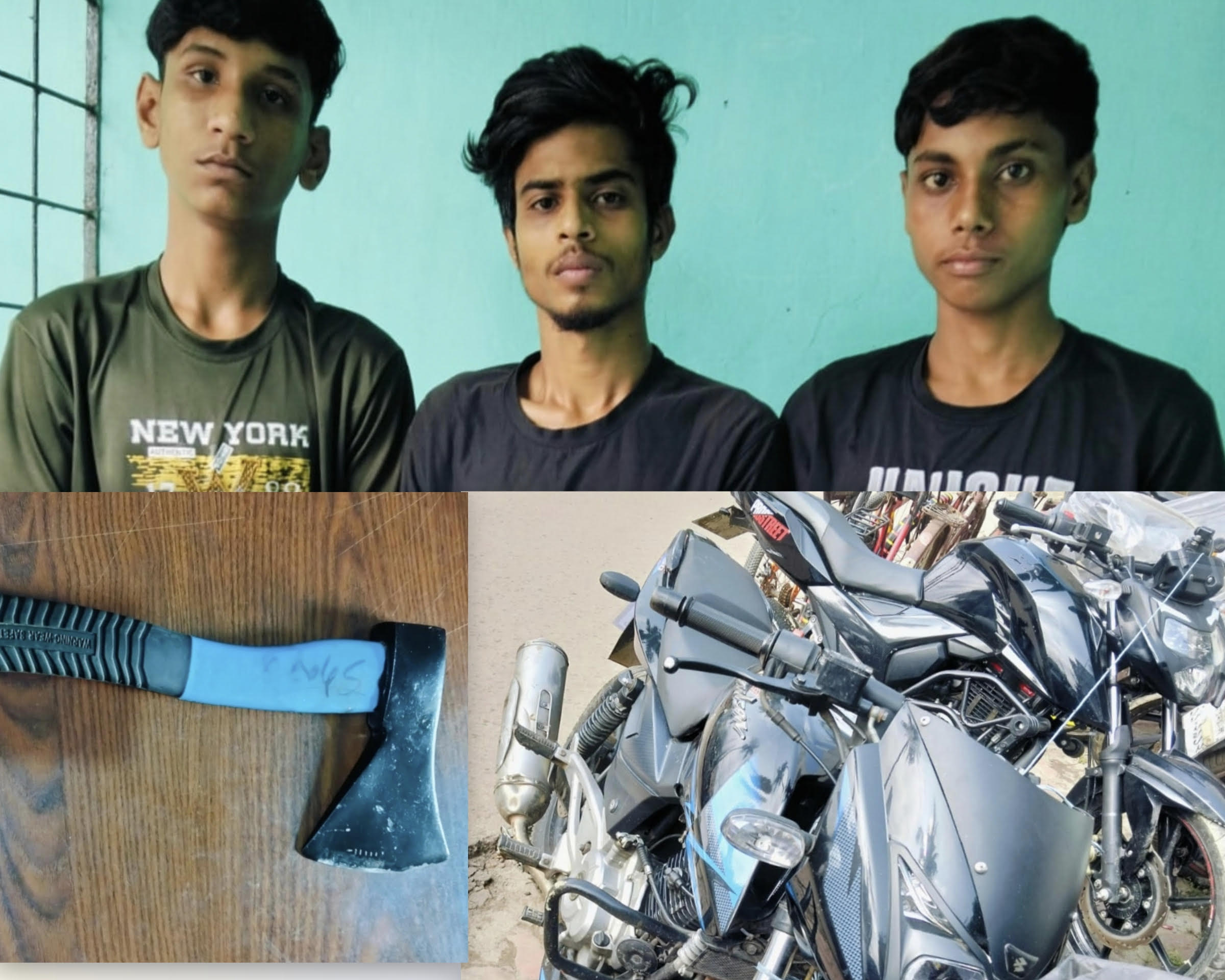 Three members of identified terrorist group in Jessore arrested, weapons and motorcycle seized