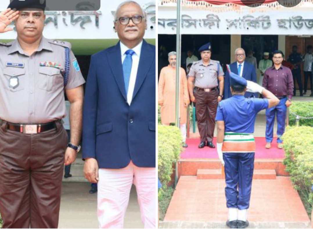 Police Superintendent welcomes Justice Farid Ahmed in Narsingdi