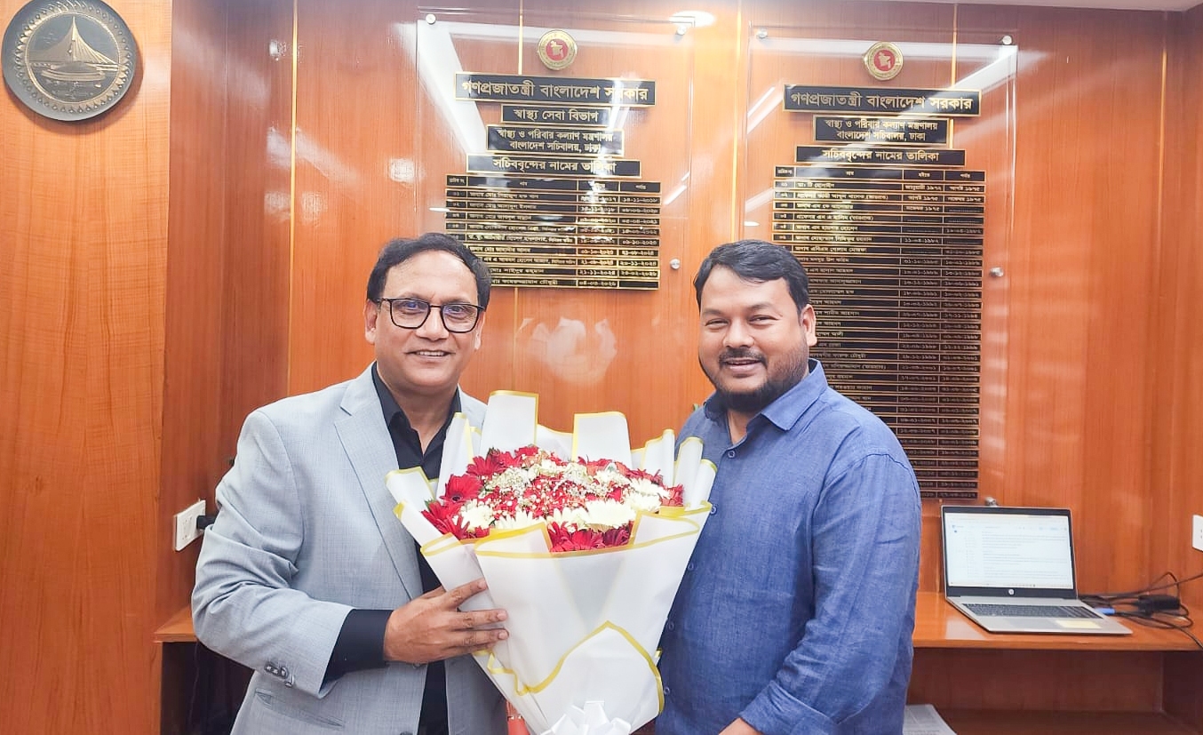 The newly appointed Secretary of the Department of Health Services The RASIC administrator extended floral greetings